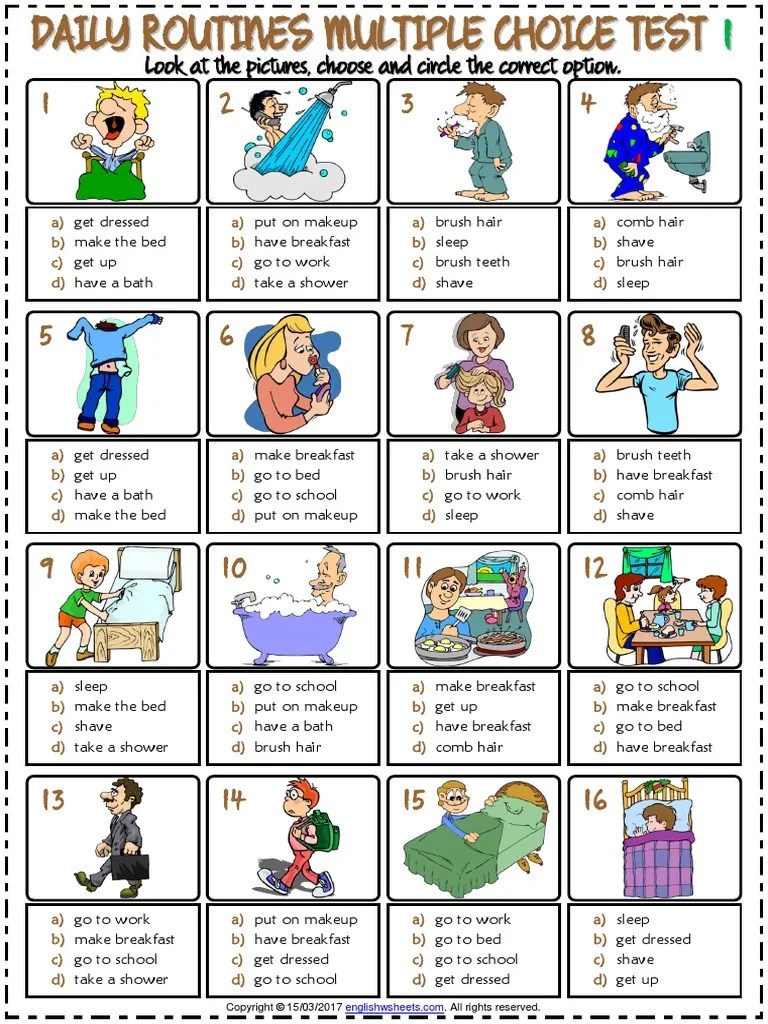 Daily Routines Vocabulary | PDF
