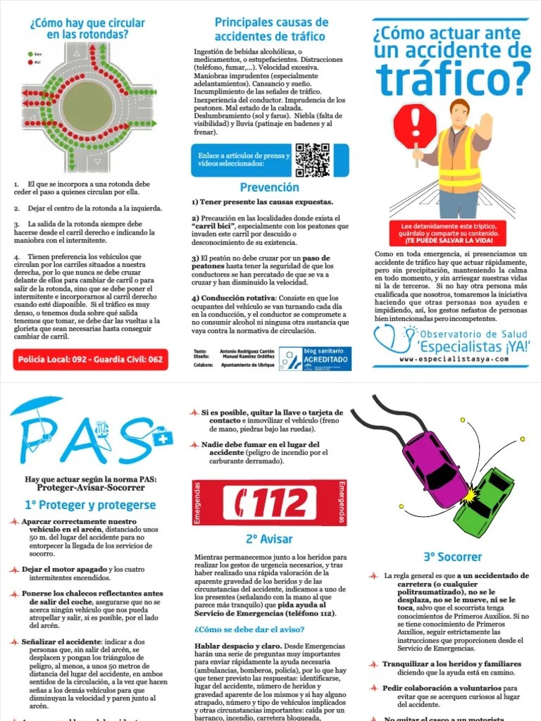 ¿Cómo Actuar Ante Un Accidente De Tráfico? | PDF | Accidente De Tráfico ...