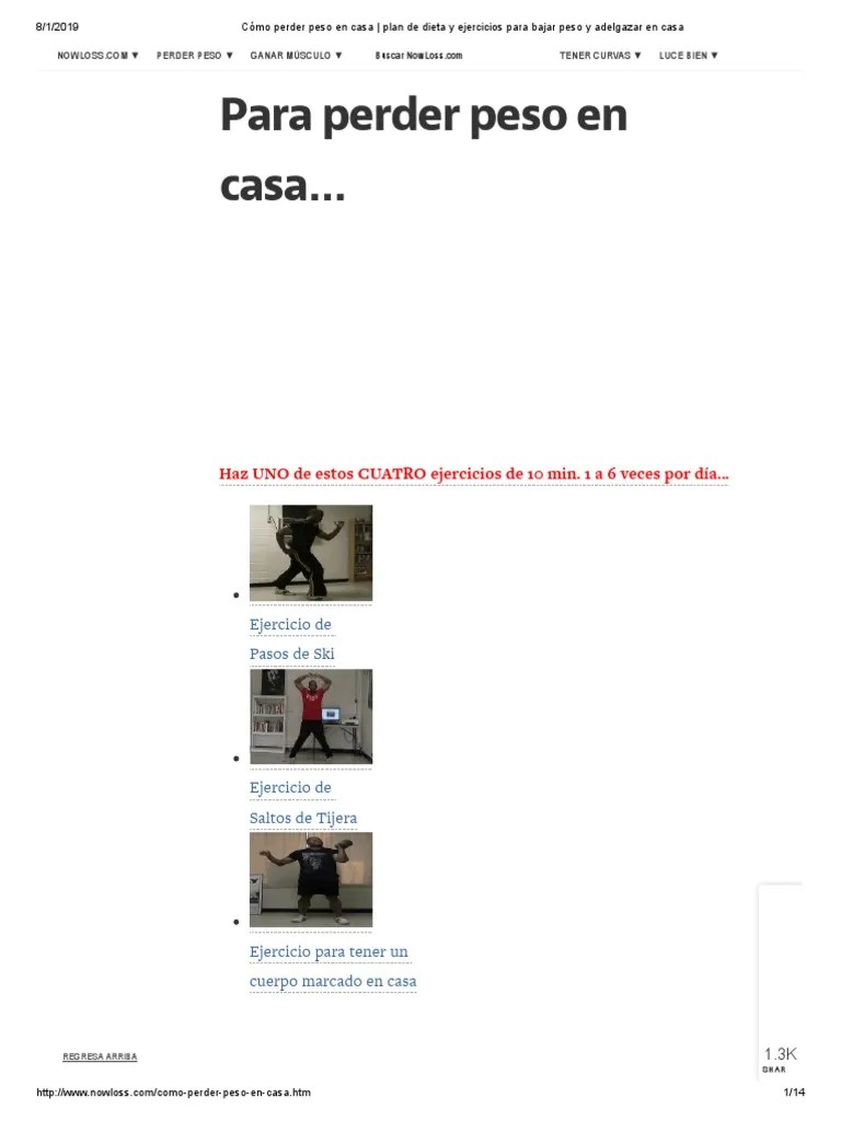 Te mostramos desde los ejercicios más efectivos y los métodos de entrenamiento . Como Perder Peso En Casa Plan De Dieta Y Ejercicios Para Bajar Peso Y Adelgazar En Casa Pdf Dieta Ensalada