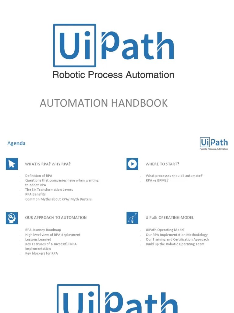 UiPath - Hand Book | PDF | Automation | Business Process