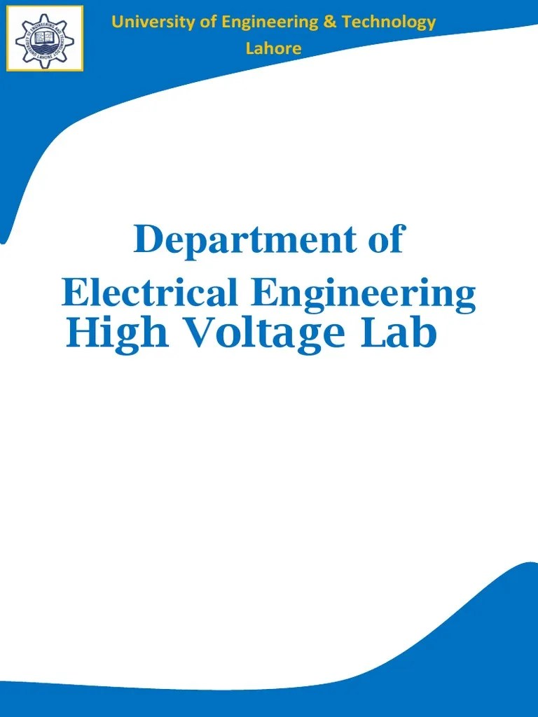 Department Of Electrical Engineering High Voltage Lab | PDF | Insulator ...