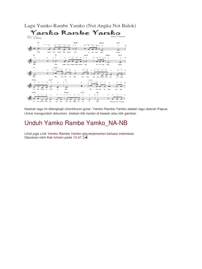 Lagu Yamko Rambe Yamko | PDF