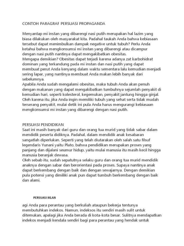 Contoh Paragraf Persuasi Propaganda | PDF