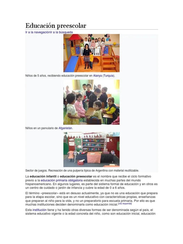 Educación Preescolar | PDF | Educación De La Primera Infancia | Modificación De Comportamiento