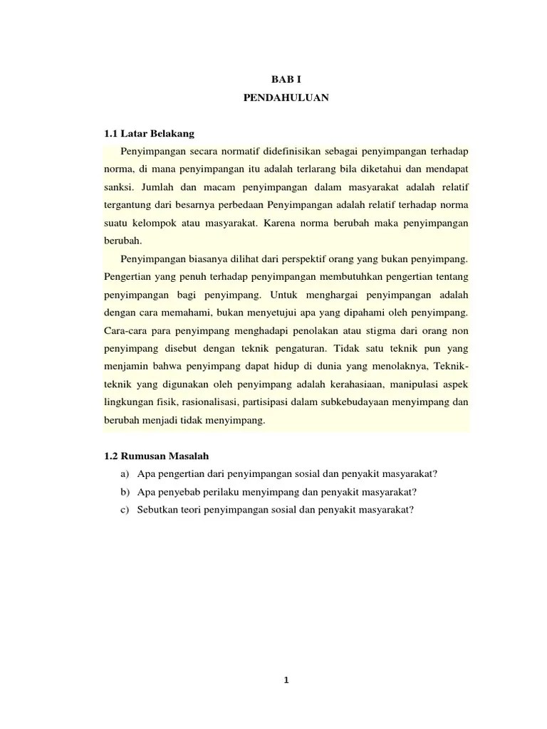 Makalah Penyimpangan Sosial Dan Penyakit Masyarakat Saripa Hannum | PDF