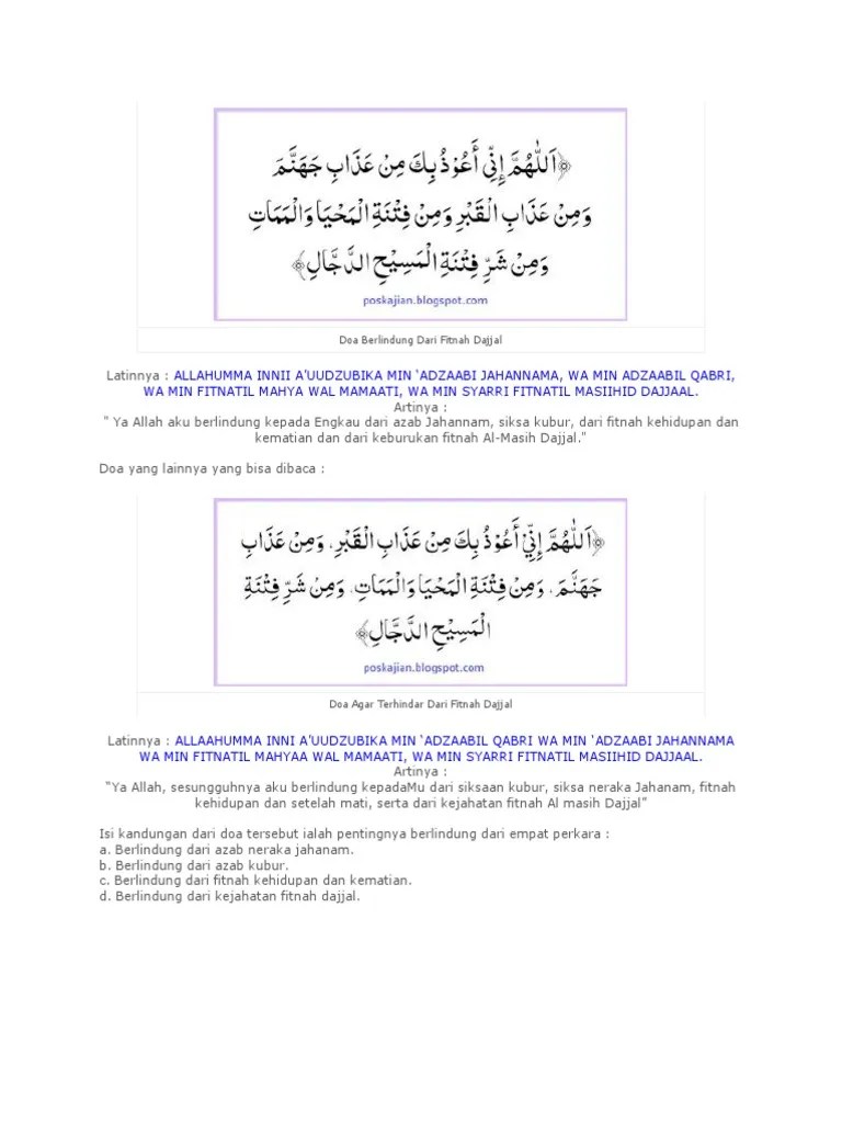 Doa Berlindung Dari Fitnah Dajjal | PDF