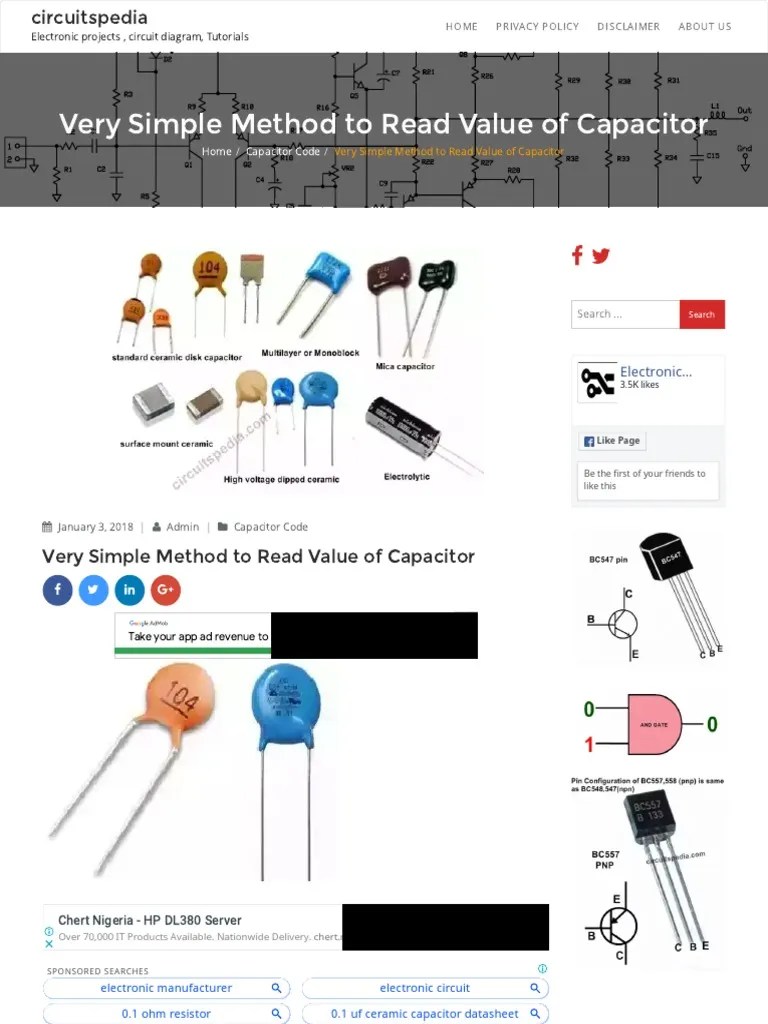 How To Read Capacitor Code Value _ Ceramic Capacitor Code Chart ...