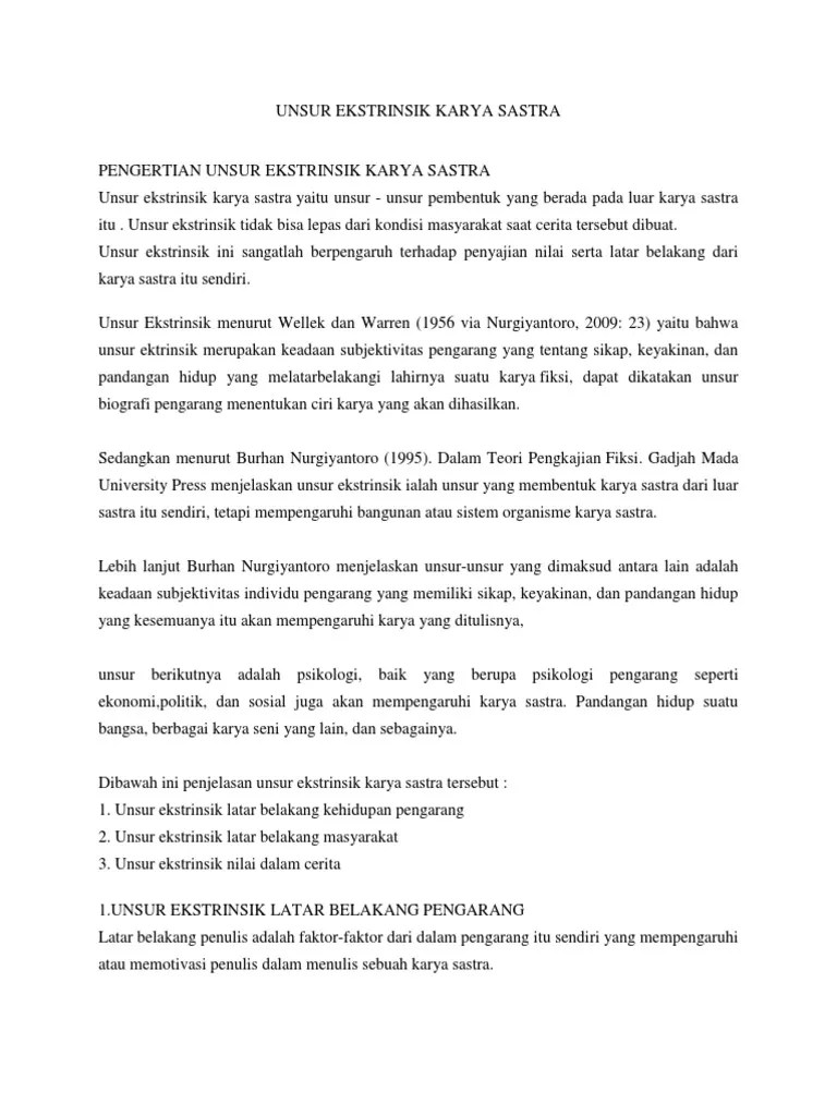 Dalam kondisi demikian ini, orientasi program pengabdian masyarakat lebih berkisar pada : Unsur Ekstrinsik Karya Sastra Pdf