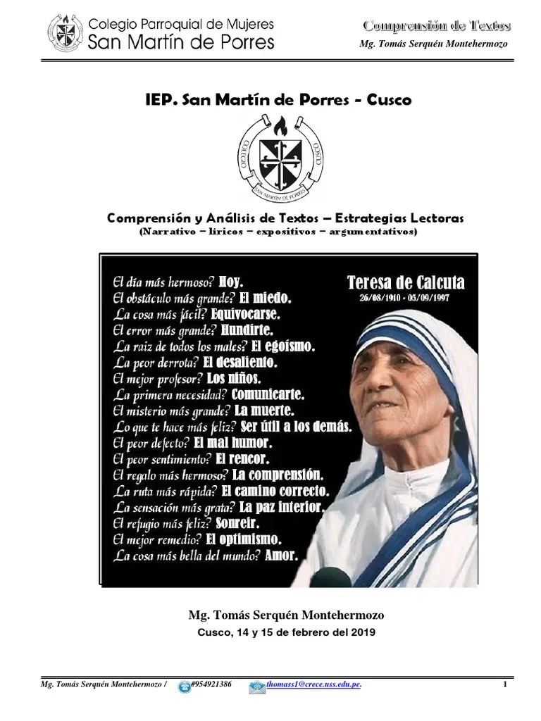 Taller De Comprensión Lectora 2019.docx | PDF | Poesía | Novelas