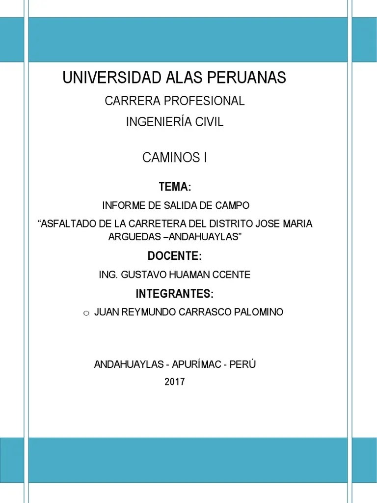 Informe De Caminos I | PDF | Transporte Por Carretera | Transporte
