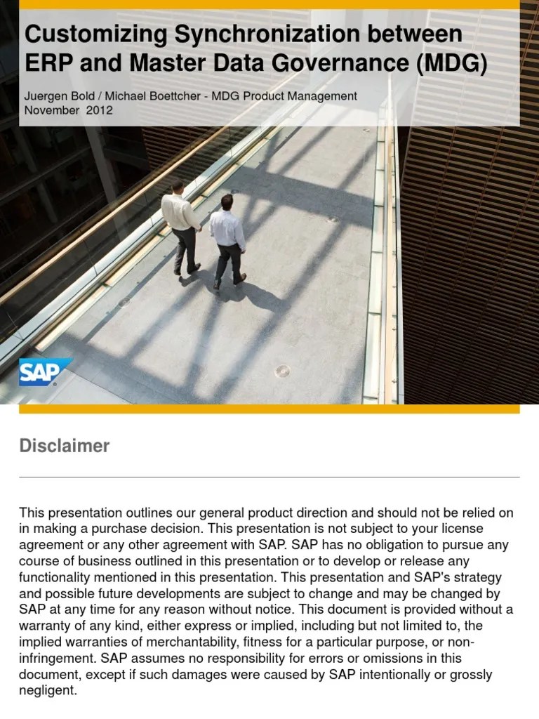 Customizing Synchronization Between ERP And MDG | PDF | Ios | Sap Se