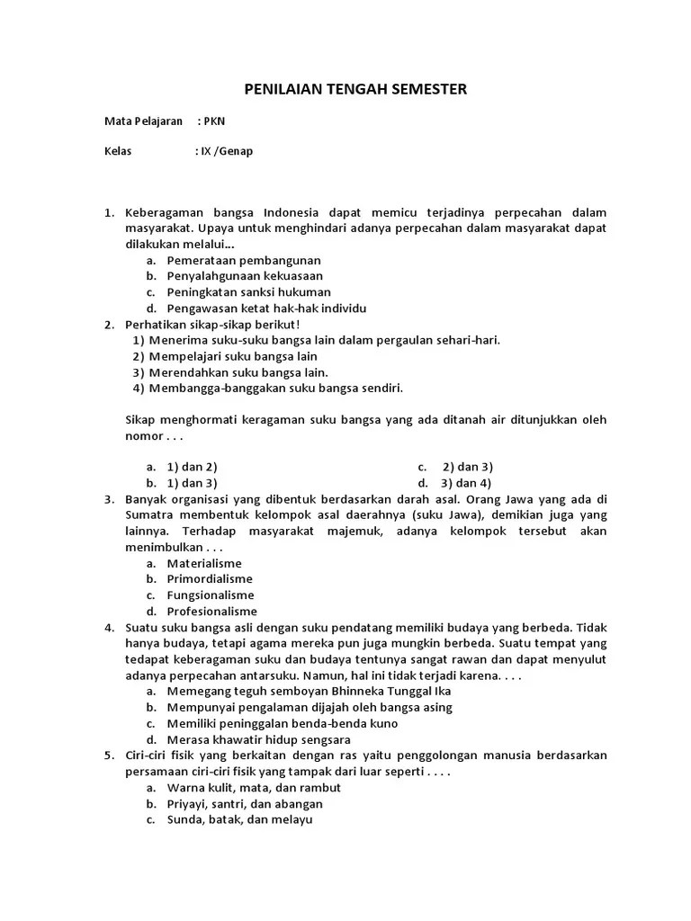 Keberagaman Bangsa Indonesia Dapat Memicu Terjadinya Perpecahan Dalam ...