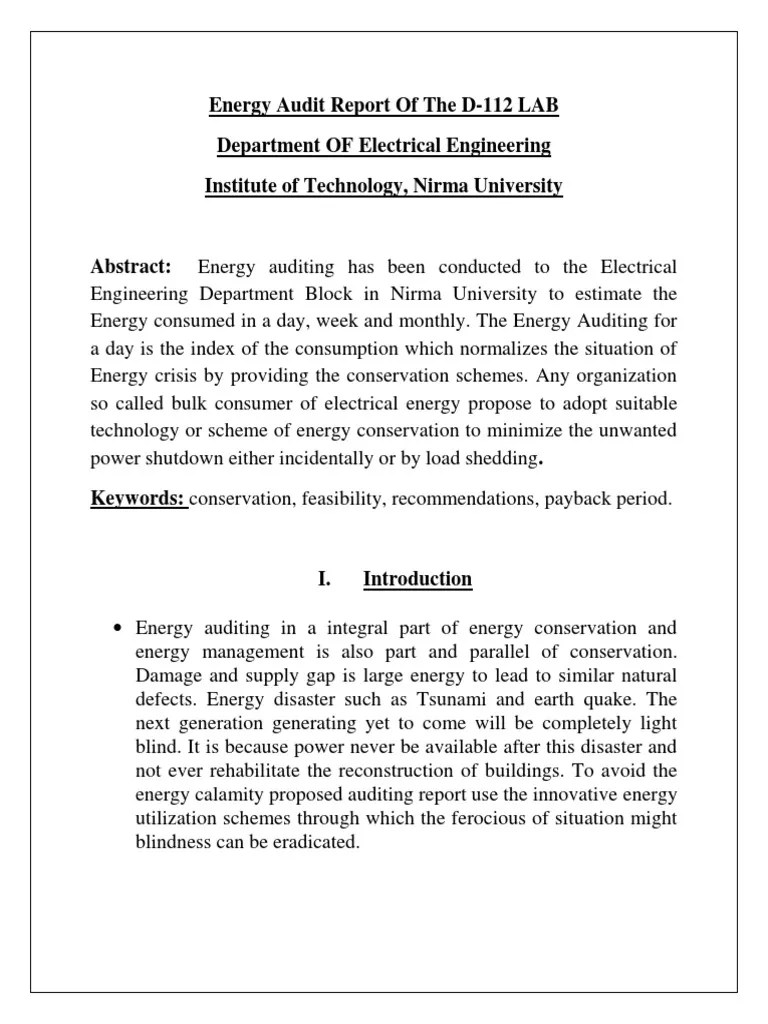 Energy Audit Report | PDF | Air Conditioning | Kilowatt Hour