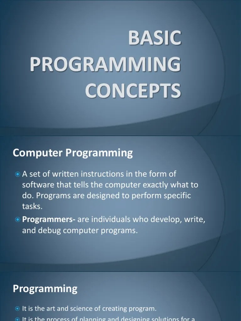 Basic Programming Concepts | PDF | Computer Program | Programming
