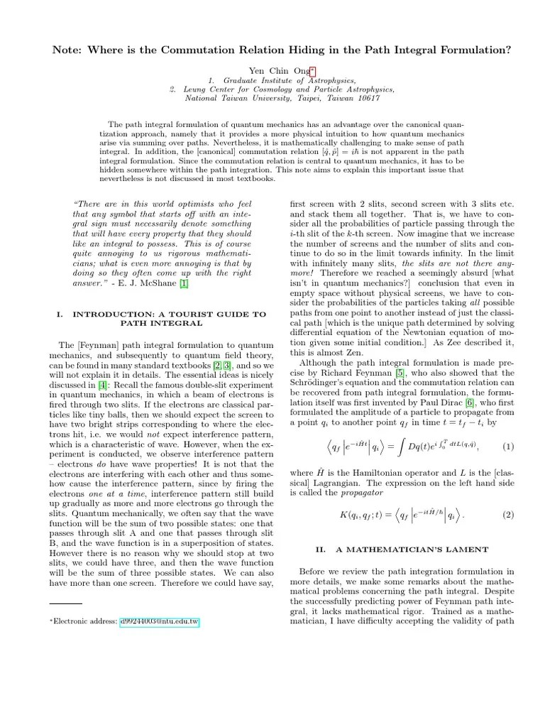 Path Integrals | PDF | Quantum Field Theory | Integral