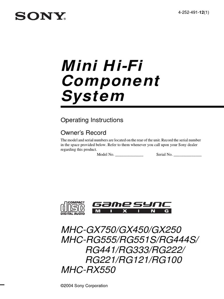 Sony Hifi Manual PDF | PDF | Compact Disc | Radio Broadcasting