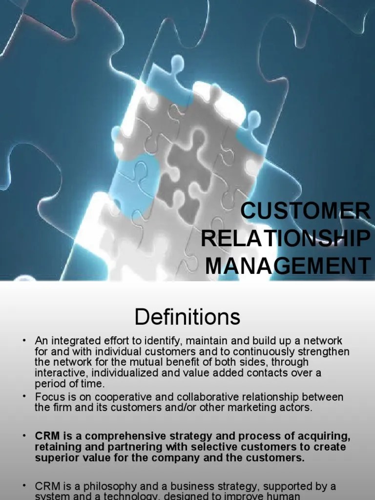 Customer Relationship Management | PDF | Customer Relationship ...