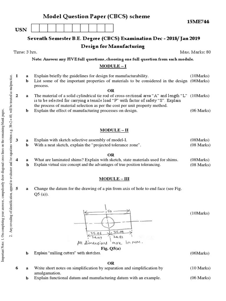 Model Question Paper Vtu 2019 - Exampless Papers