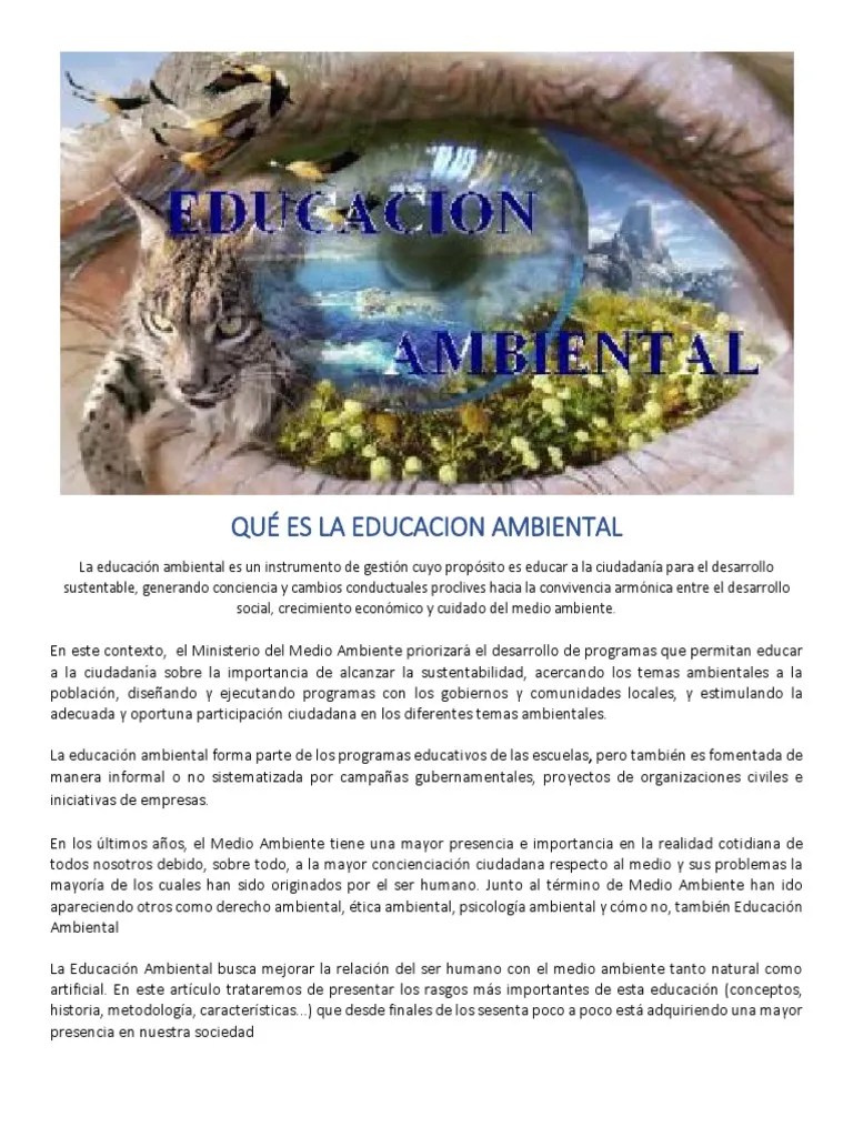 Qué Es La Educacion Ambiental | PDF | Sustentabilidad | Cambio