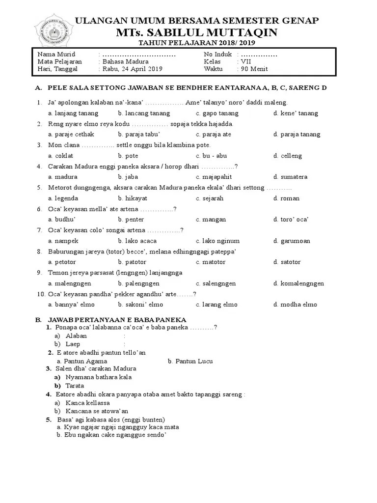 Check spelling or type a new query. Bahasa Madura Kls Vii