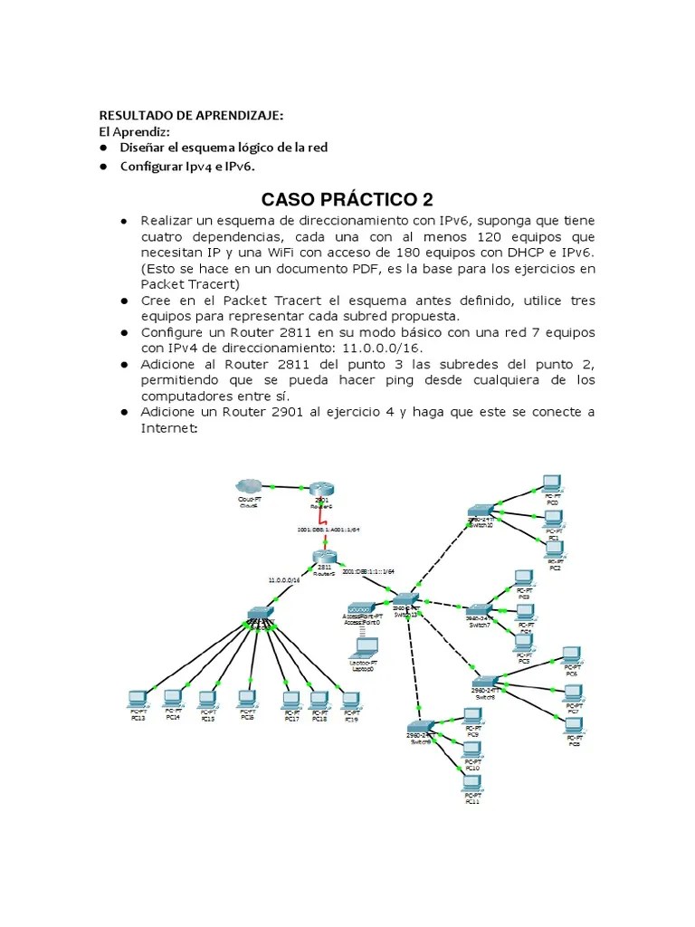 Practica#2 Packet Tracer | PDF | Dirección IP | Protocolos De Capa De Red