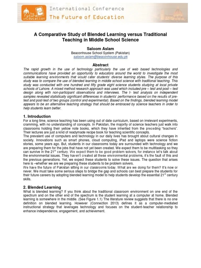 Blended Learning - Research Paper | PDF | Teachers | Experiment