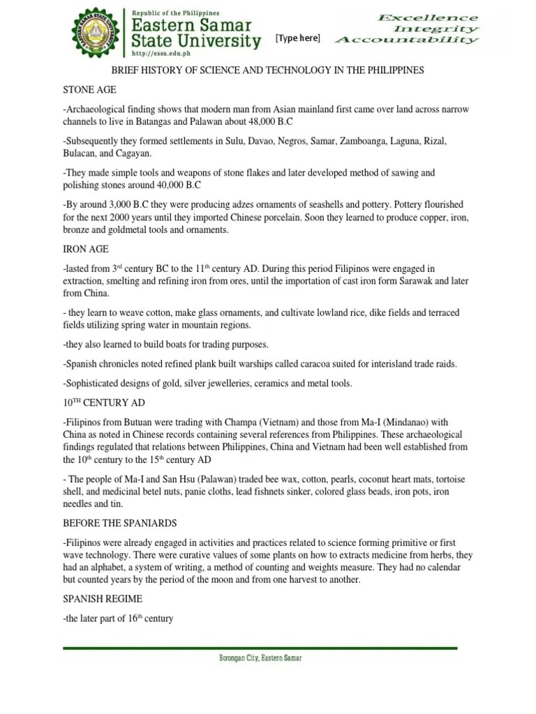 Brief History Of Science And Technology In The Philippines | PDF ...