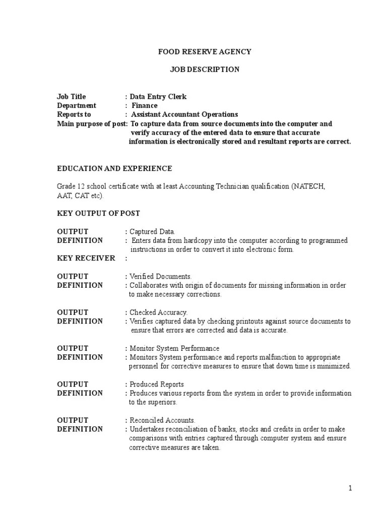 Data Entry Clerk Duties / Data Entry Cv Template Tips And Download Cv Plaza / Input text and data from .