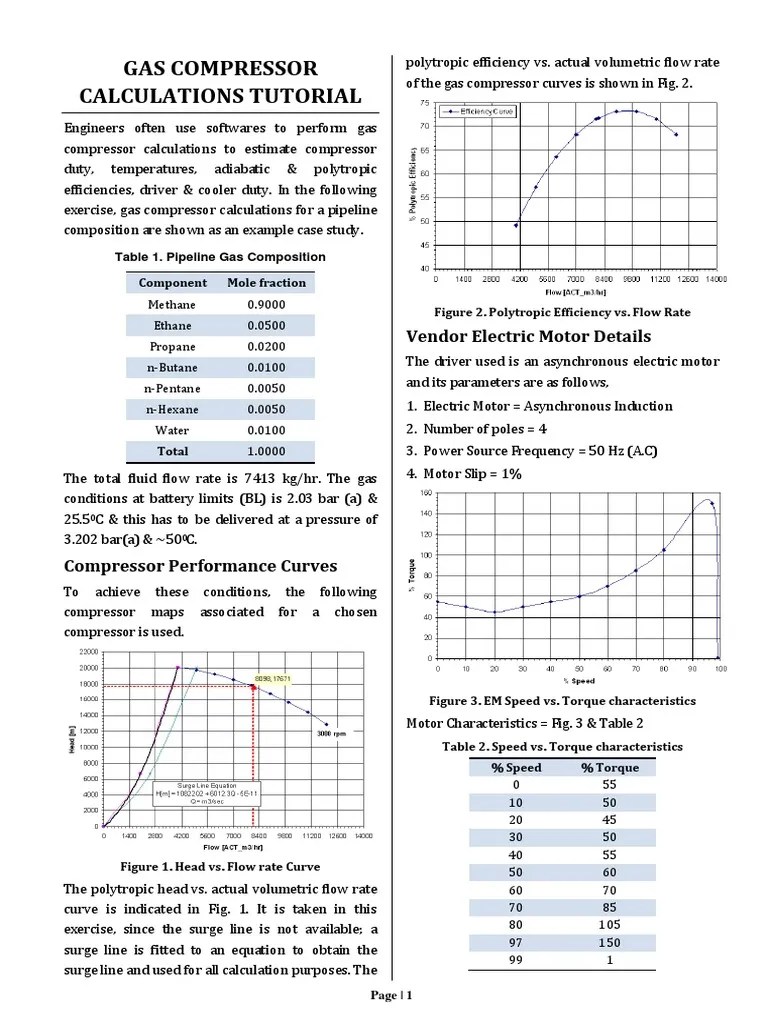 Gas Compressor Calculations Tutorial PDF | PDF | Electric Motor | Quantity