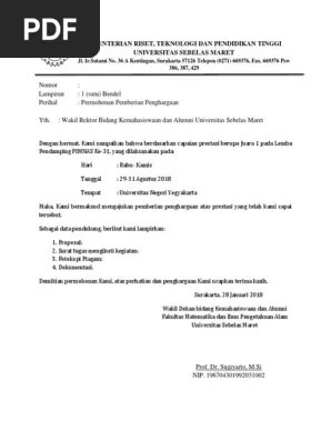 Tak semua dari kami beri penghargaan lebih padamu namun engkau tiada berputus mengajariku. Surat Permohonan Penghargaan Pdf