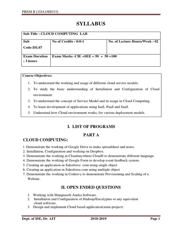 Cloud Computing Lab Manual | Download Free PDF | Cloud Computing | Gmail