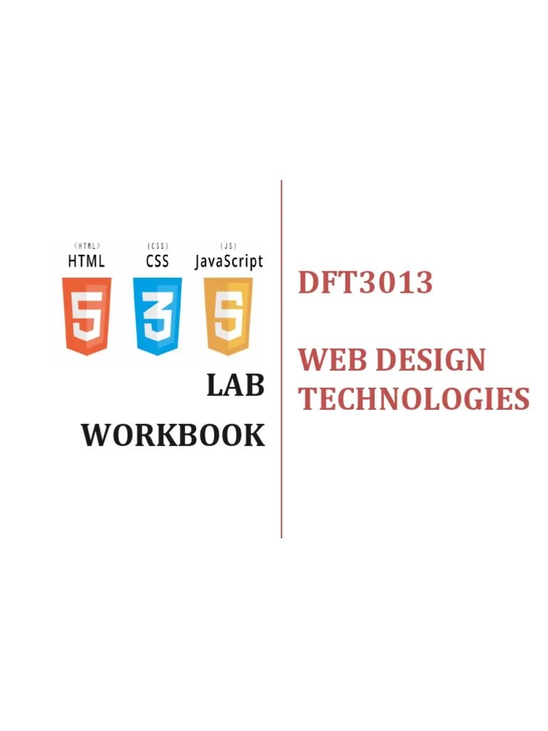 Lab WorkBook And Activity HTML CSS JavaS PDF | PDF | Hyperlink | Html