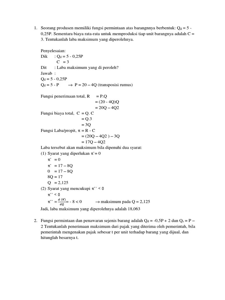 Soal Turunan Fungsu | PDF