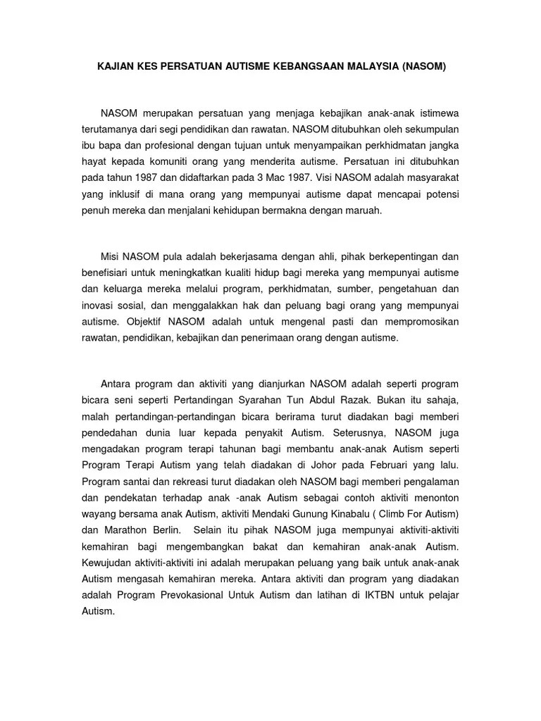 Interested in flipbooks about contoh laporan kajian kajian kes kokurikulum dan persatuan ipg 2020? Laporan Kajian Kes Persatuan Autisme Pdf