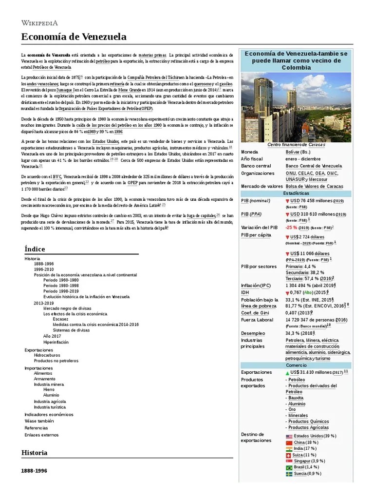 Economía De Venezuela PDF | PDF | Venezuela | Economias