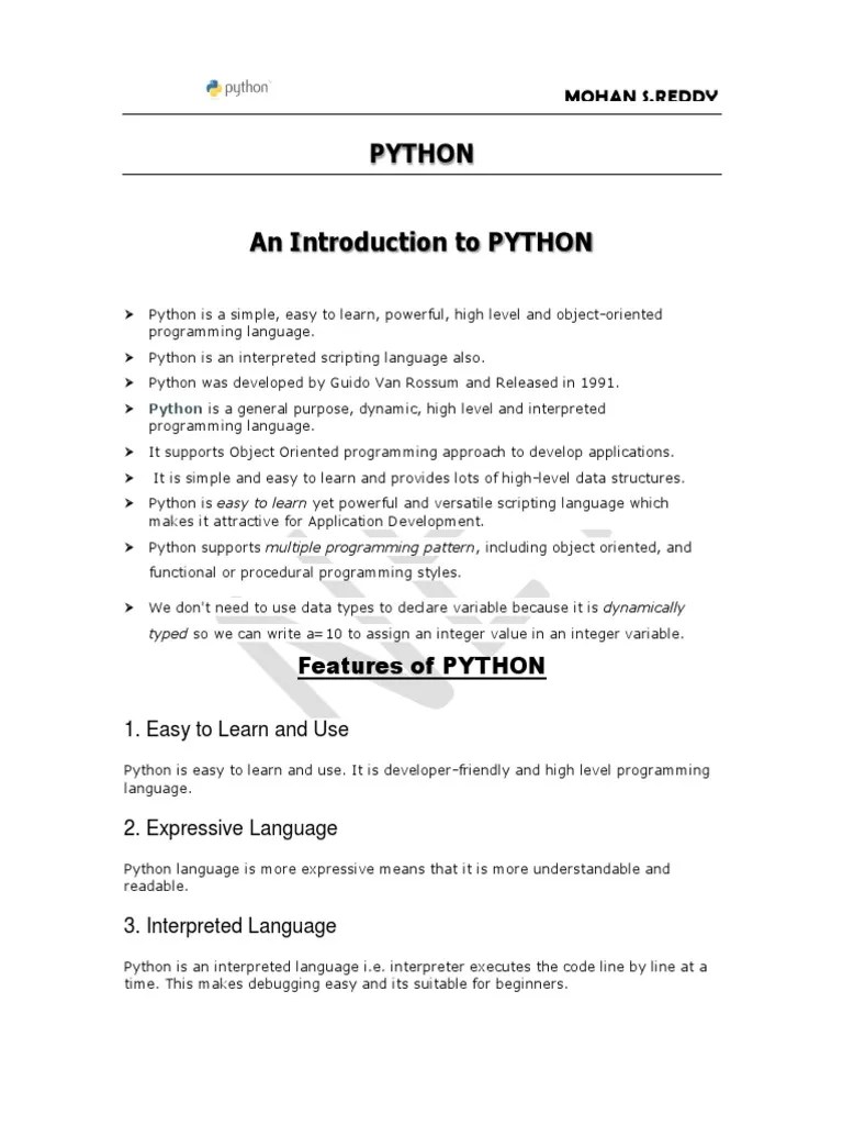 Python PDF | Download Free PDF | Python (Programming Language ...