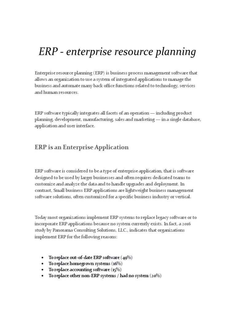 Enterprise Resource Planning | PDF | Enterprise Resource Planning | Information Technology