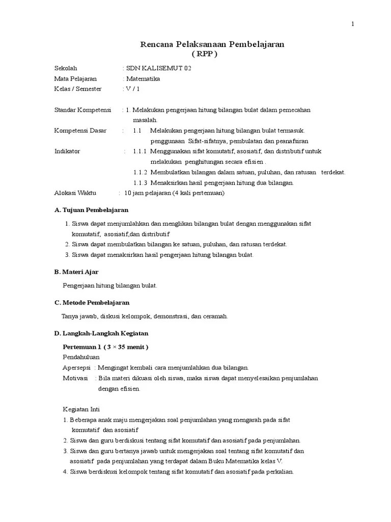 Tidak ada perbedaan dalam mengerjakan soal cerita pembagian dan perkalian, yang terpenting . Rpp Matematika Ok Pdf