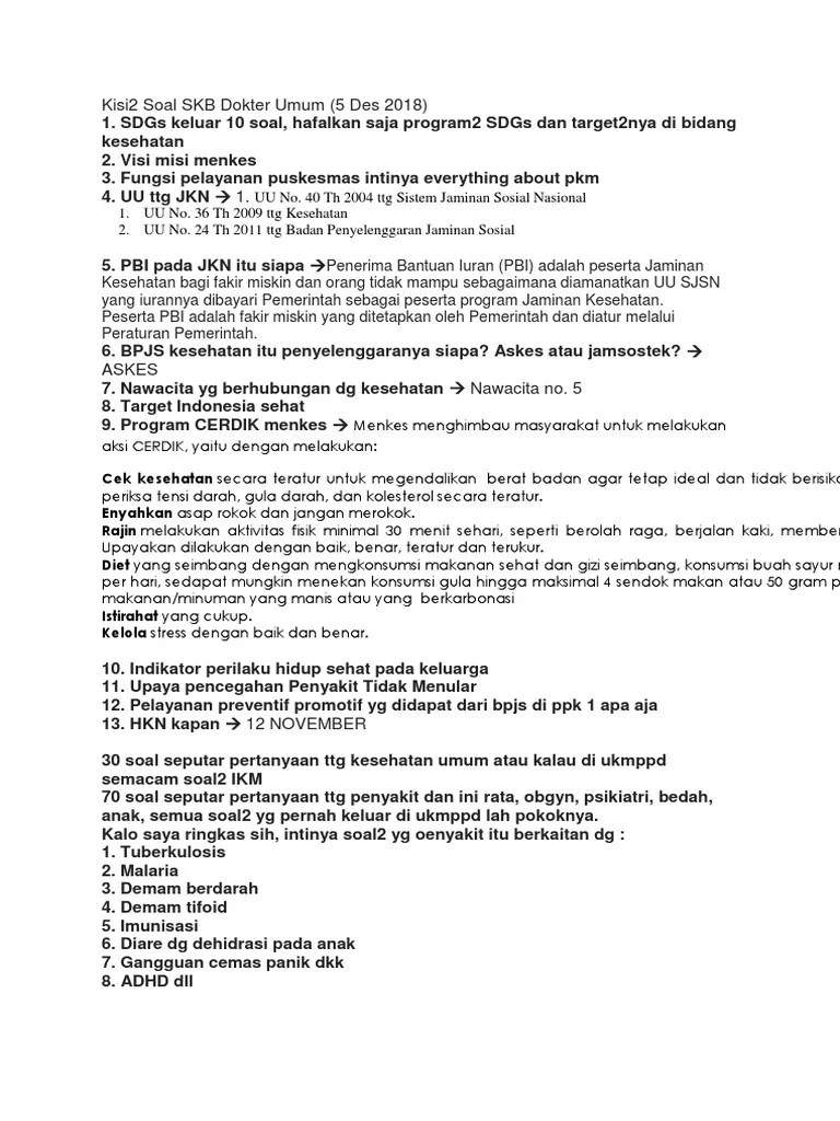 Download soal seleksi kompetensi bidang (skb) pdf. Skb Dokter Pdf