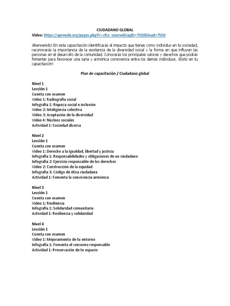Ciudadano Global | PDF | Ciudadanía | Resiliencia Psicológica