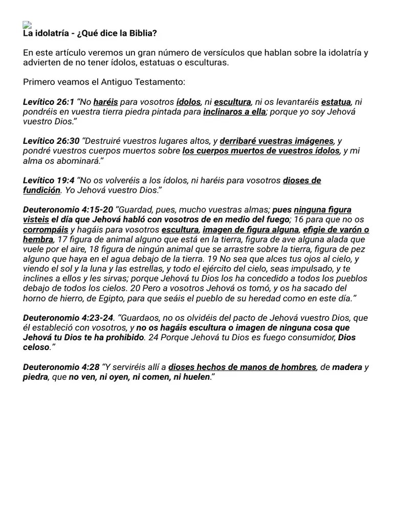 La Idolatría - ¿Qué Dice La Biblia | PDF | Ezequiel | Idolatría