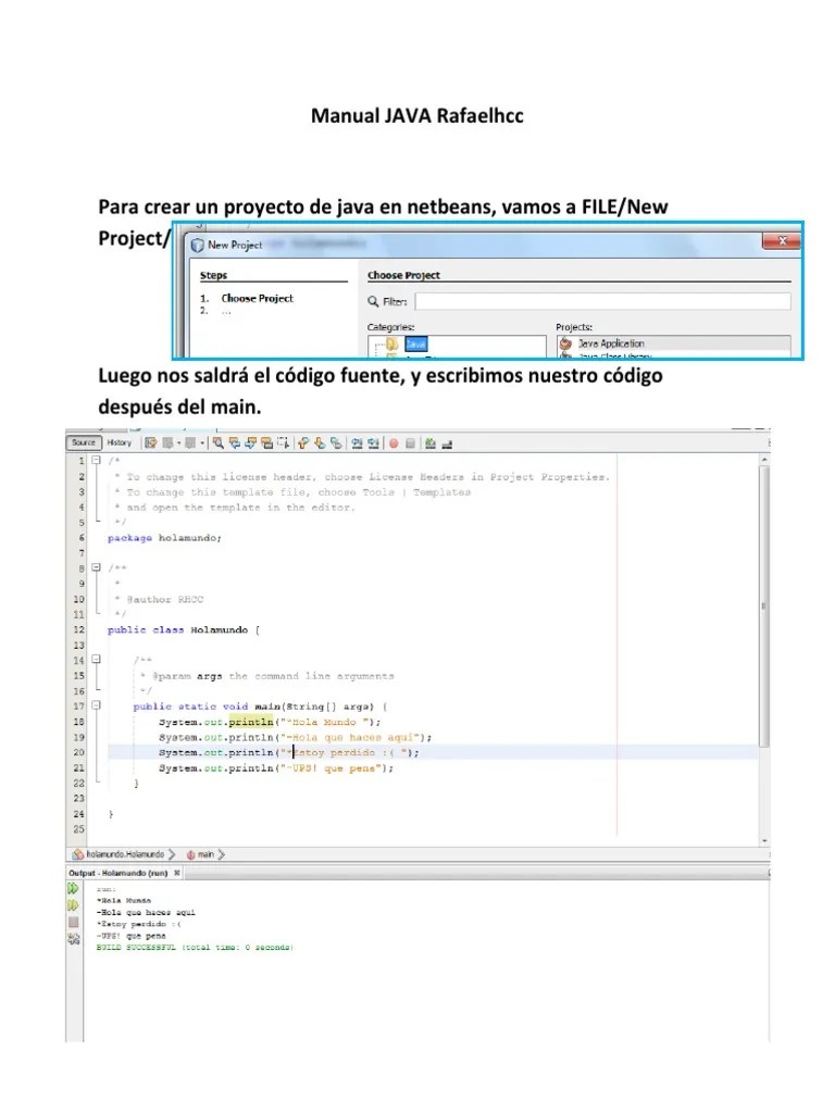 Manual JAVA Y Ejercicio PDF | PDF | Java (lenguaje De Programación ...