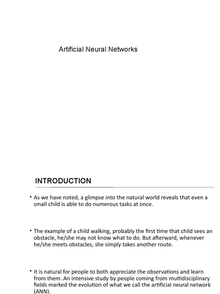 Artificial Neural Networks | PDF | Nervous System | Theoretical ...