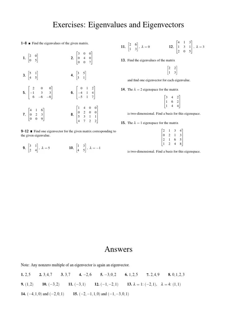 Eigenvalues PDF | PDF | Eigenvalues And Eigenvectors | Numerical Analysis