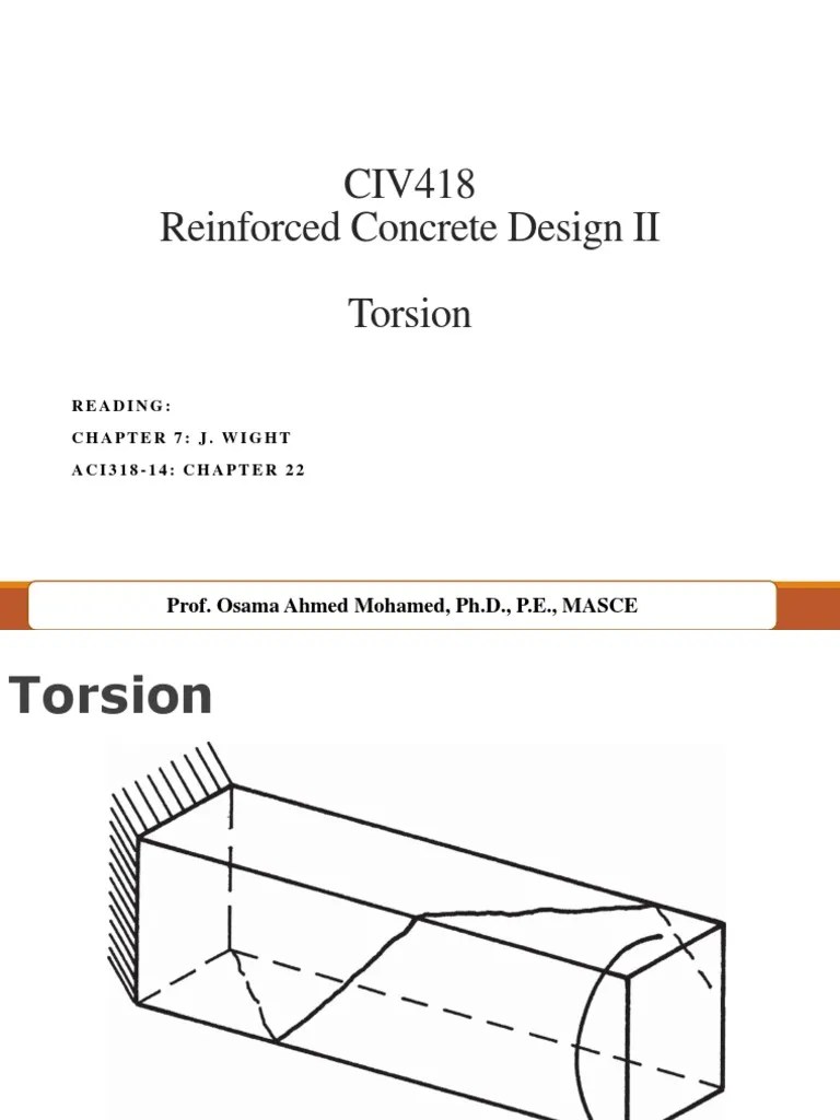 Reinforced Concrete Design Fundamentals: Analyzing Torsion In Concrete Beams And Calculating ...