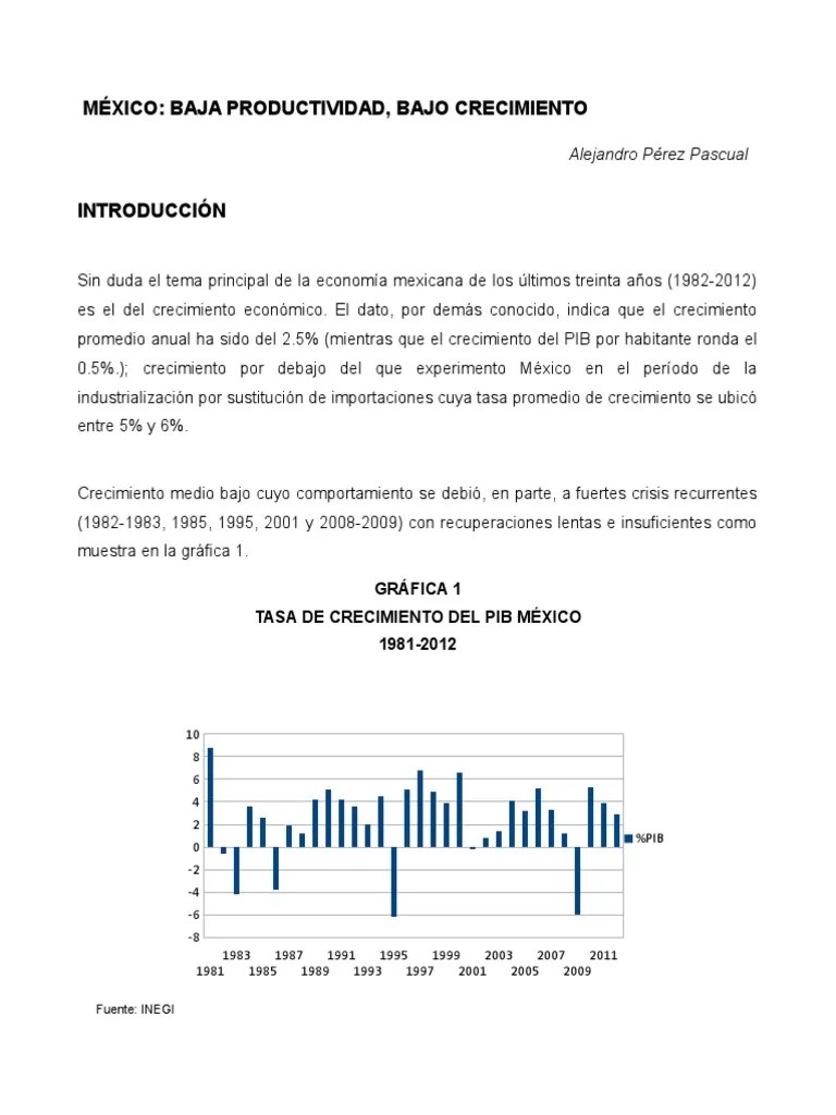 México Productividad Y Crecimiento | PDF | Crecimiento Económico | México