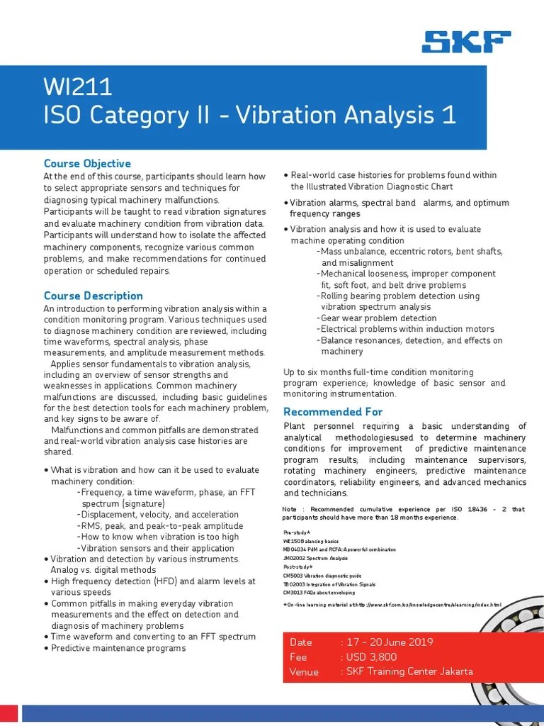 Certification Vibration Analysis I - IsO Category II 2019 | PDF ...