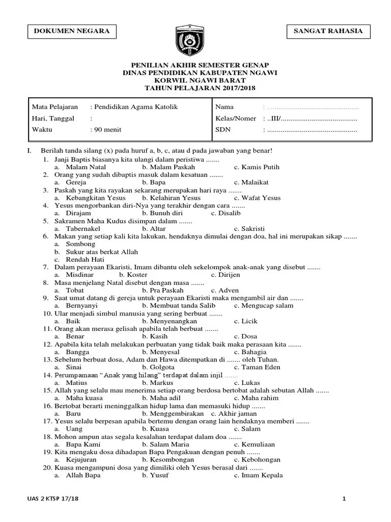 Rpp pendidikan agama kristen pak smp kelas ix soal ujian agama kristen smk download kisi . Soal Uas Ukk Pendidikan Agama Kristen Kelas 3 Sd Pdf
