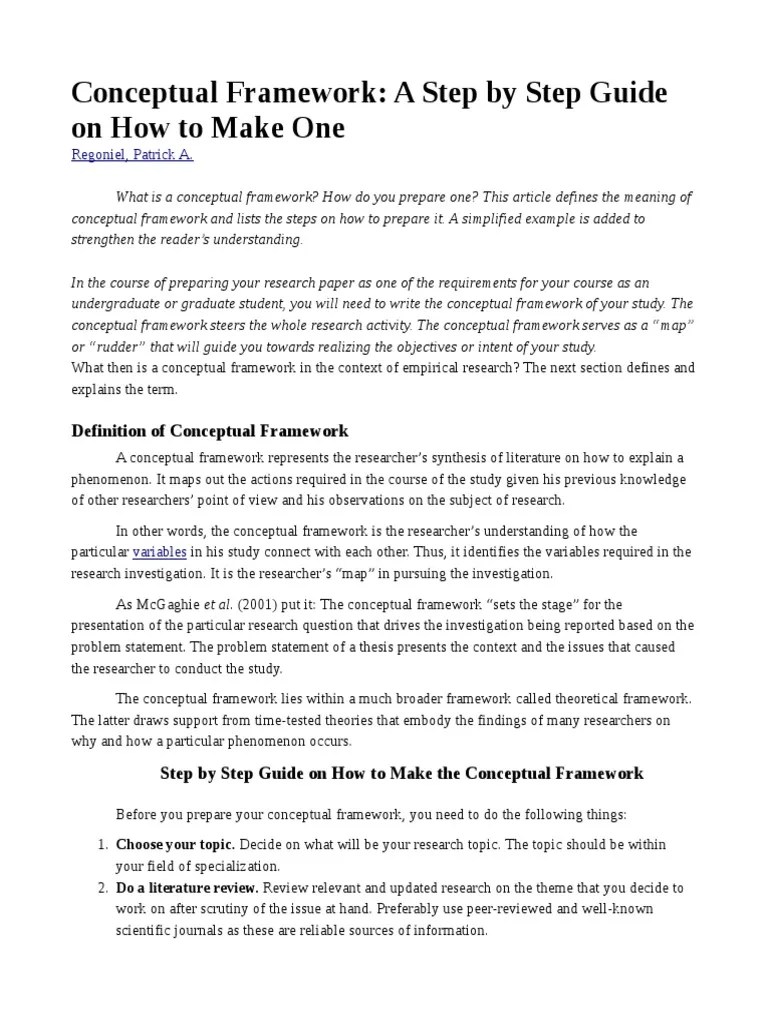 Conceptual Framework: A Step By Step Guide On How To Make One | PDF ...