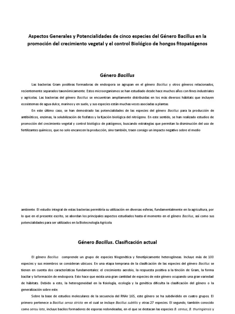 Genero Bacillus | PDF | Bacilo | Las Bacterias